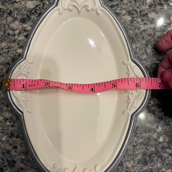 Lenox Cream and Gray Decorative Platter - Picture 6 of 6